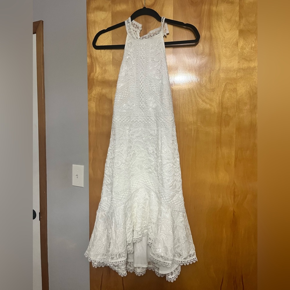 Two Sisters the Label High Neck White Dress Lace